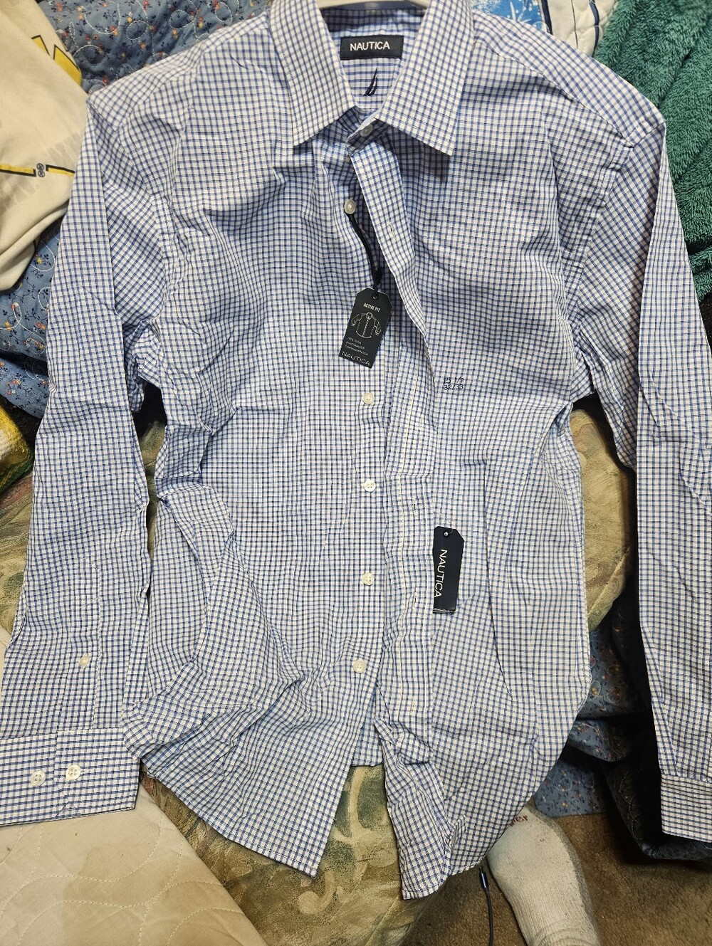 Mens Nautica Long Sleeve Button Down